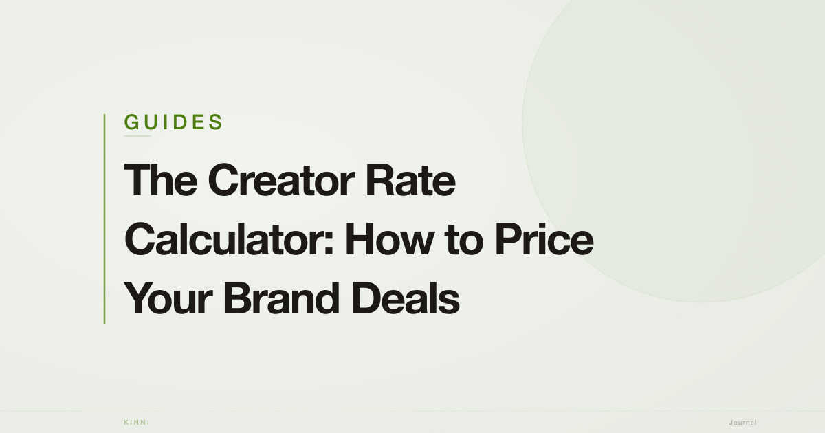 Rates Guide The Creator Rate Calculator: How to Price Your Brand Deals